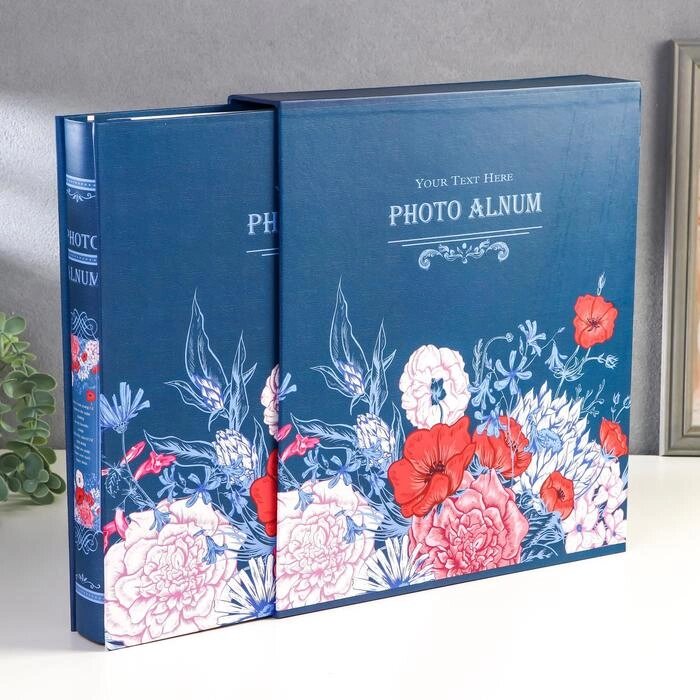 Фотоальбом на 500 фото 10х15 см "Нарисованные цветы" в коробке МИКС 33,5х30х6 см от компании Интернет-гипермаркет «MOLL» - фото 1