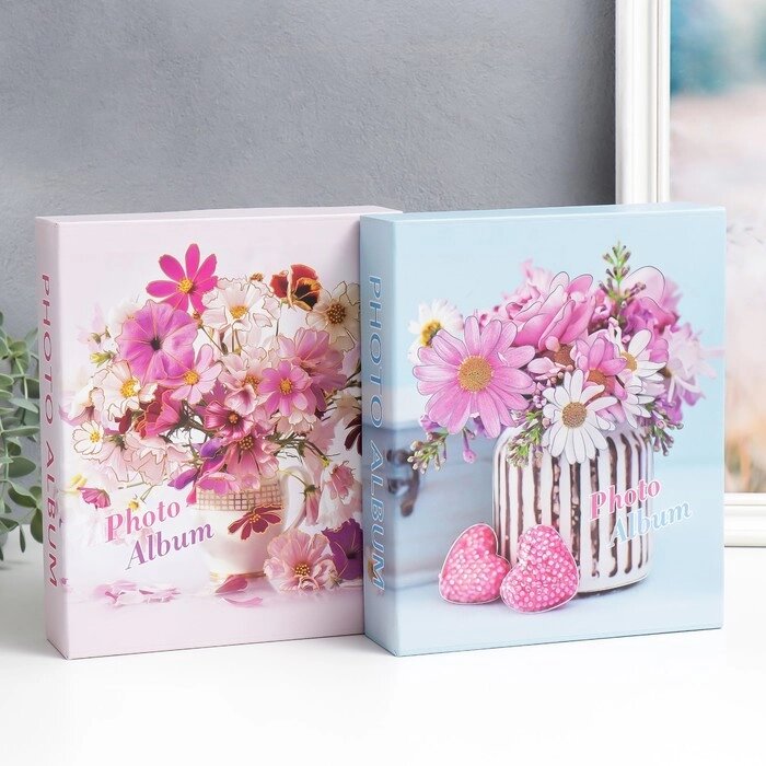 Фотоальбом на 80 фото 10х15 см "Цветы в вазе" в коробке МИКС 23х19х5 см от компании Интернет-гипермаркет «MOLL» - фото 1