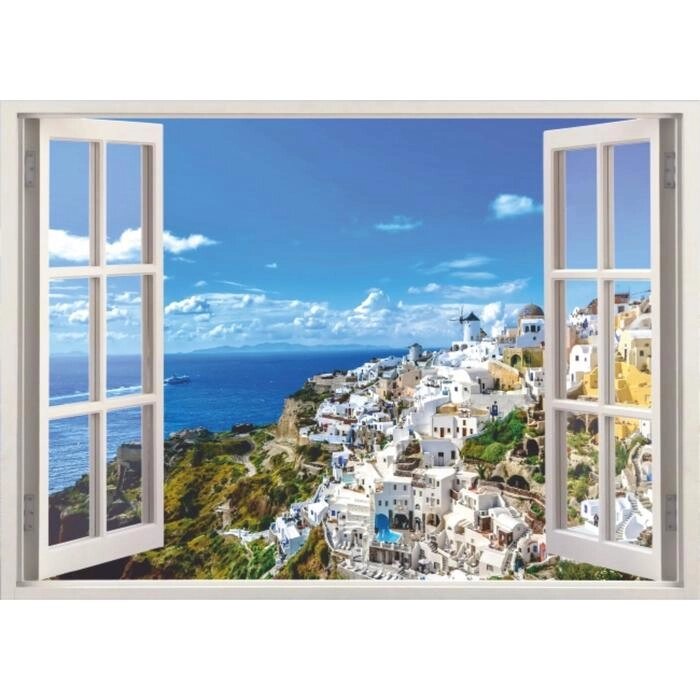 Фотообои B-012 Bellissimo "Окно в Греции", 2 листа 1400х1000мм от компании Интернет-гипермаркет «MOLL» - фото 1
