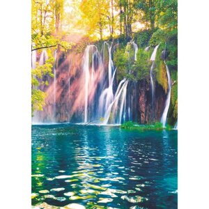 Фотообои "Горный водопад"4 листа) 140Х200 см