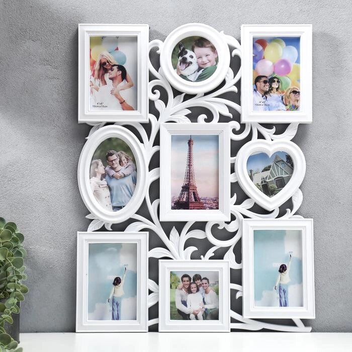 Фоторамка "Семейная ветвь" на 9 фото, 10  10, 10  15 см, цвет белый от компании Интернет-гипермаркет «MOLL» - фото 1