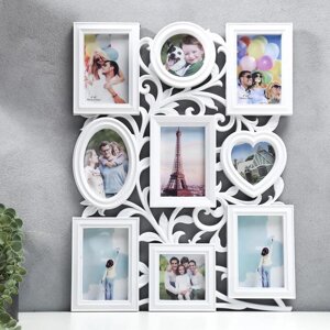 Фоторамка "Семейная ветвь" на 9 фото, 10 10, 10 15 см, цвет белый