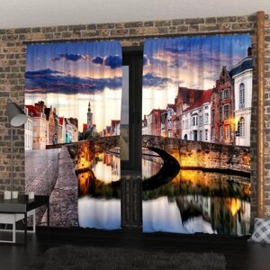 Фотошторы "Бельгийский мостик", размер 150х260 см, габардин