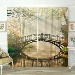 Фотошторы "Туманный мост", размер 150х260 см-2 шт., габардин
