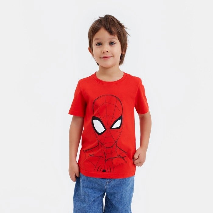 Футболка детская "Человек-Паук" рост 110-116, красный от компании Интернет-гипермаркет «MOLL» - фото 1