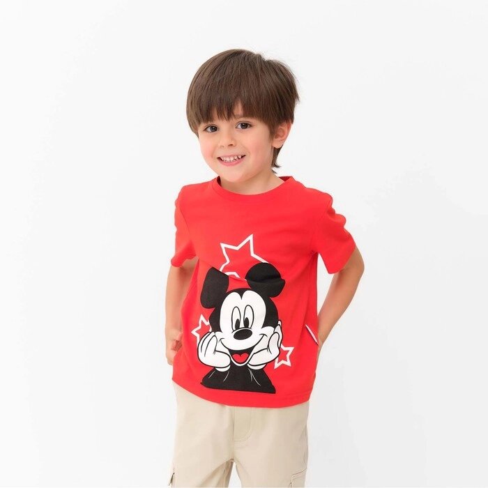 Футболка детская Disney "Микки Маус", рост 110-116 (32), красный от компании Интернет-гипермаркет «MOLL» - фото 1