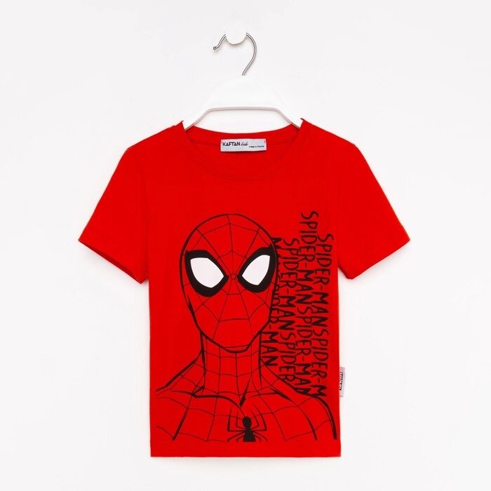 Футболка детская MARVEL "Человек паук", рост 110-116 (32), красный от компании Интернет-гипермаркет «MOLL» - фото 1