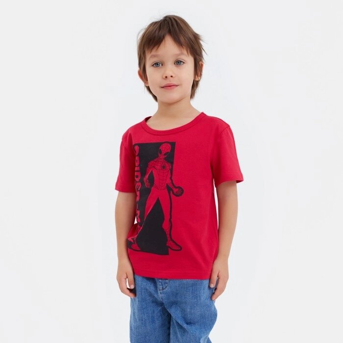 Футболка детская MARVEL "Spider man", рост 110-116 (32), красный от компании Интернет-гипермаркет «MOLL» - фото 1
