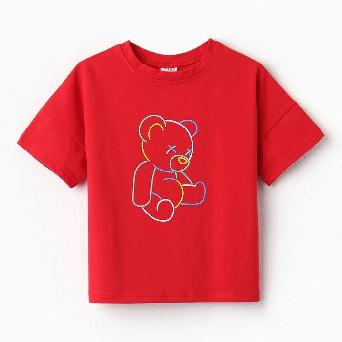 Футболка детская MINAKU "Gummy bear", цвет красный, рост 104 см от компании Интернет-гипермаркет «MOLL» - фото 1