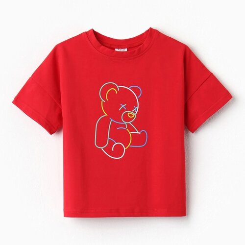 Футболка детская MINAKU "Gummy bear", цвет красный, рост 116 см
