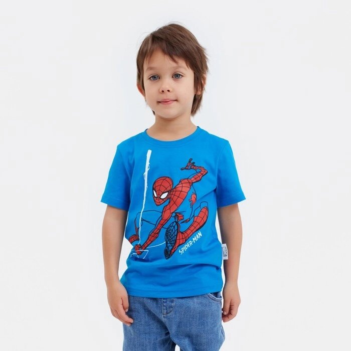 Футболка MARVEL "Человек-паук", рост 110-116 (32), синий от компании Интернет-гипермаркет «MOLL» - фото 1