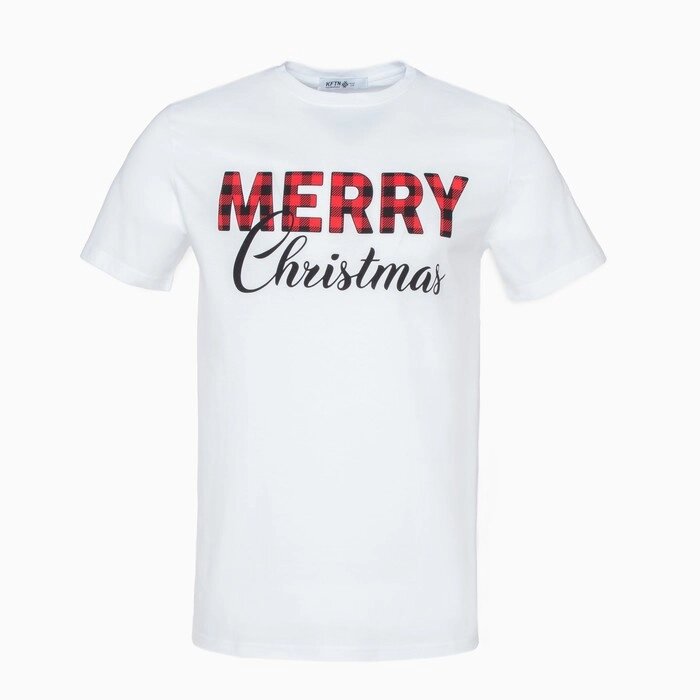 Футболка мужская KAFTAN "Merry Christmas" р. 54, белый от компании Интернет-гипермаркет «MOLL» - фото 1