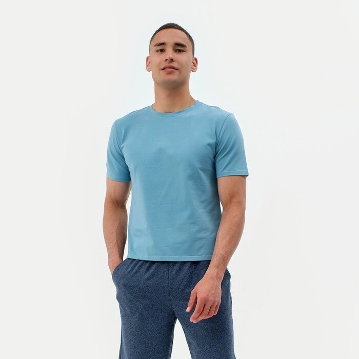 Футболка мужская MINAKU: Basic line MAN цвет голубой, р-р 50 от компании Интернет-гипермаркет «MOLL» - фото 1