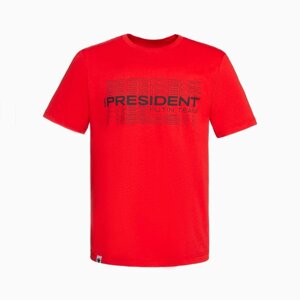 Футболка President, S, цвет красный, 100% хлопок, кул. гладь 150 г/м2