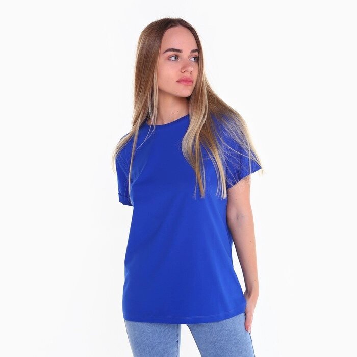 Футболка женская, цвет ярко-синий, размер 42-44 (M) от компании Интернет-гипермаркет «MOLL» - фото 1