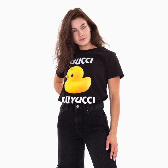 Футболка женская GUCCI XUYUCCI, цвет черный, размер 46 от компании Интернет-гипермаркет «MOLL» - фото 1