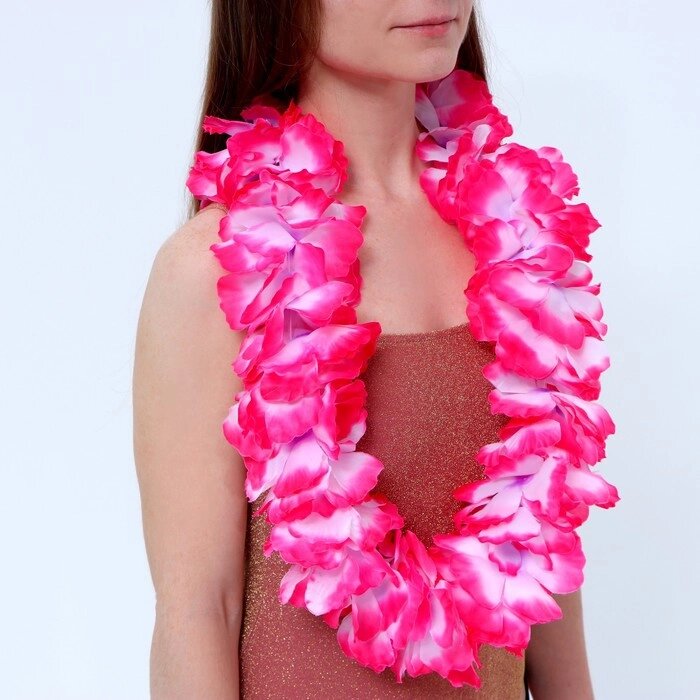 Гавайское ожерелье "Лепесточки", цвет розовый от компании Интернет-гипермаркет «MOLL» - фото 1