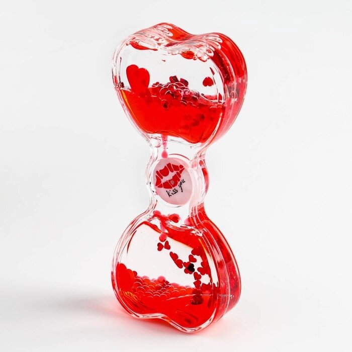 Гелевые песочные часы, 14.8х6.5 см, с мигающим шариком, красные от компании Интернет-гипермаркет «MOLL» - фото 1