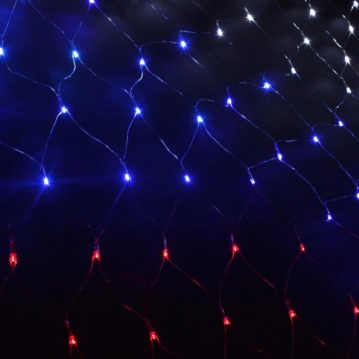Гирлянда "Сеть" 1.6 х 1.6 м , IP20, прозрачная нить, 144 LED, свечение "Флаг России", фиксинг, 220 В от компании Интернет-гипермаркет «MOLL» - фото 1