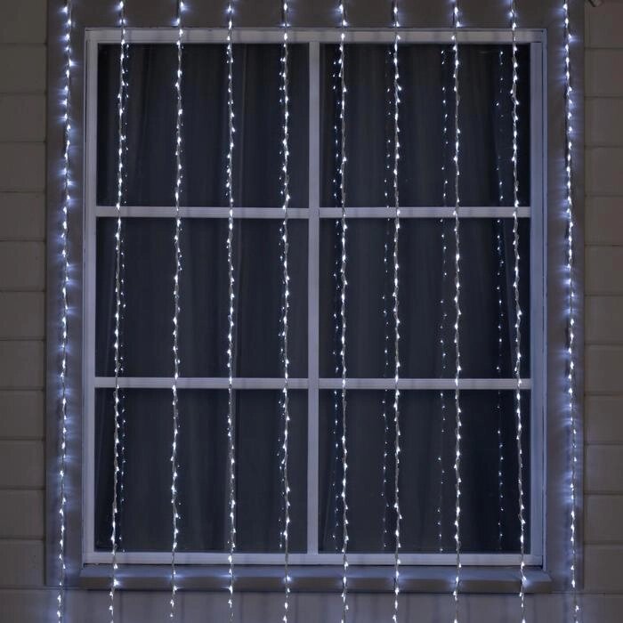 Гирлянда "Водопад" 2 х 3 м , IP44, УМС, белая нить, 800 LED, свечение белое, 8 режимов, 220 В от компании Интернет-гипермаркет «MOLL» - фото 1