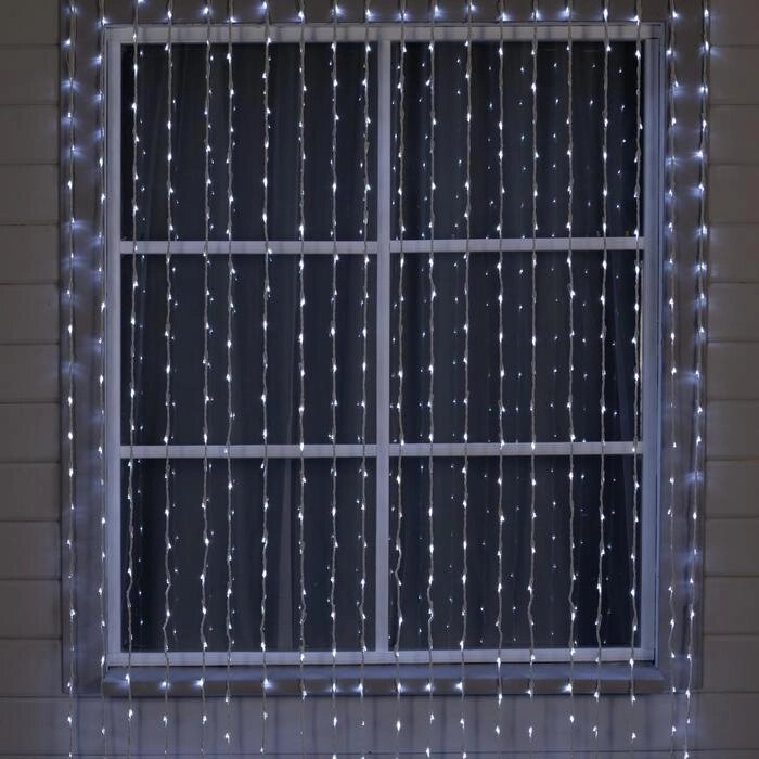 Гирлянда "Водопад" 2 х 6 м , IP44, УМС, белая нить, 1500 LED, свечение белое, 8 режимов, 220 В от компании Интернет-гипермаркет «MOLL» - фото 1