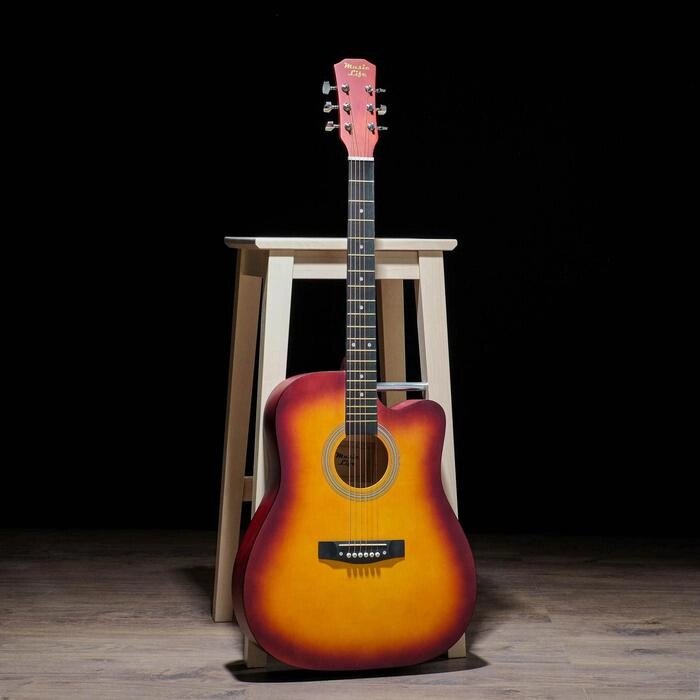 Гитара акустическая, цвет санберст, 104см, с вырезом от компании Интернет-гипермаркет «MOLL» - фото 1