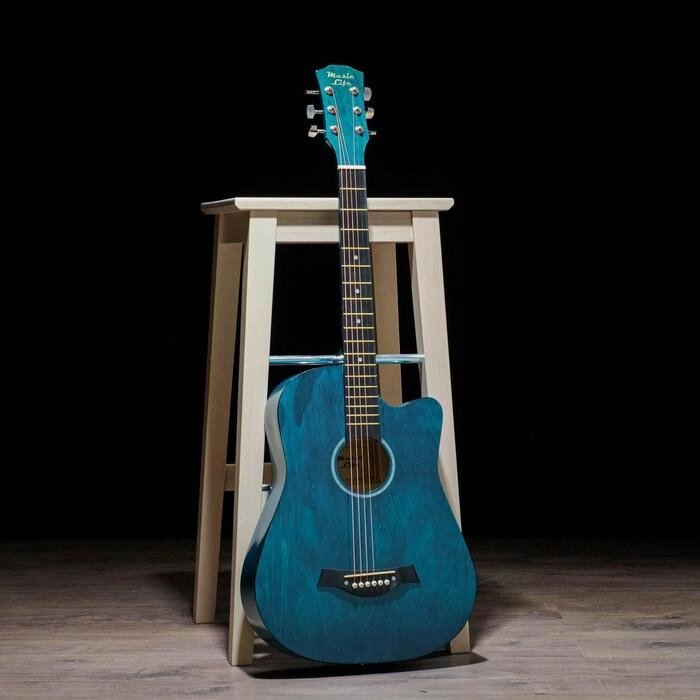 Гитара акустическая, цвет синий, 97см, с вырезом от компании Интернет-гипермаркет «MOLL» - фото 1