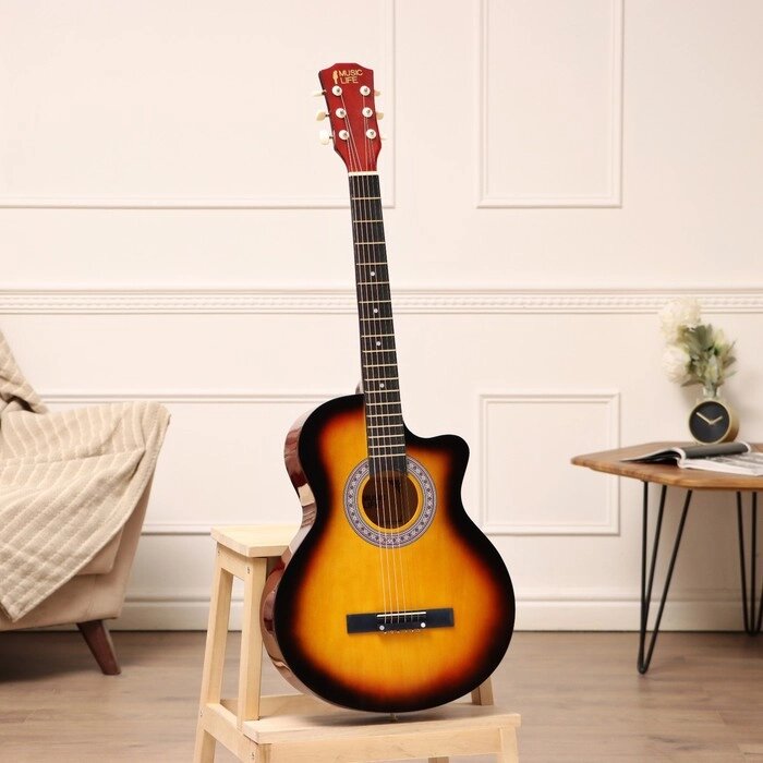 Гитара акустическая санберст, 6-ти струнная 97см от компании Интернет-гипермаркет «MOLL» - фото 1