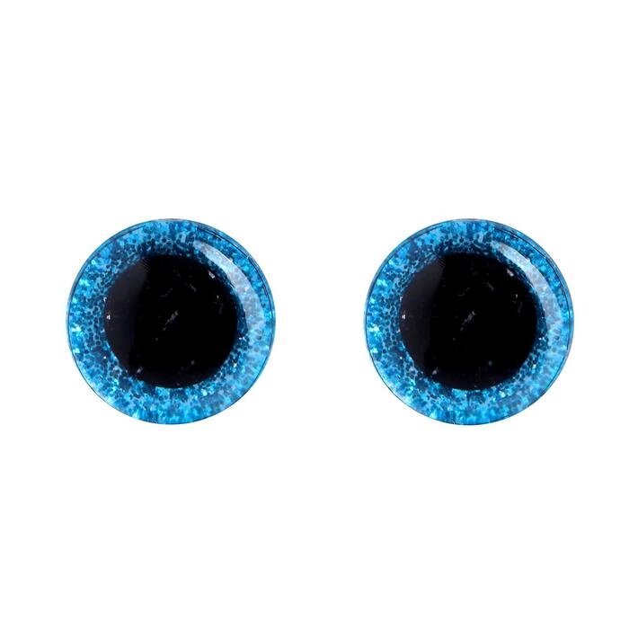 Глаза винтовые с заглушками, "Блёстки" набор 34 шт., размер 1 шт: 1,4 см, цвет голубой от компании Интернет-гипермаркет «MOLL» - фото 1