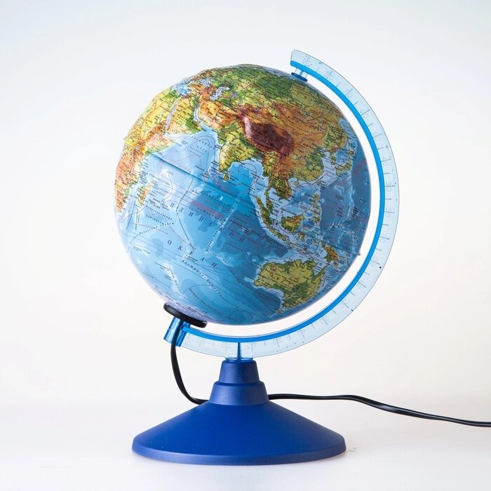 Глoбус физико-политический рельефный "Классик Евро", диаметр 210 мм, с подсветкой от компании Интернет-гипермаркет «MOLL» - фото 1