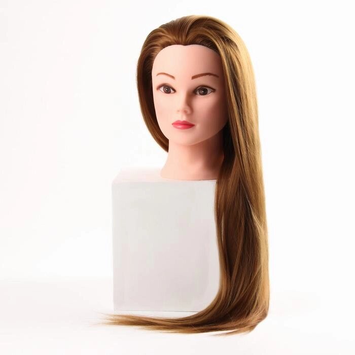 Голова учебная, искусственный волос, 55-60 см, без штатива, цвет пшеничный от компании Интернет-гипермаркет «MOLL» - фото 1