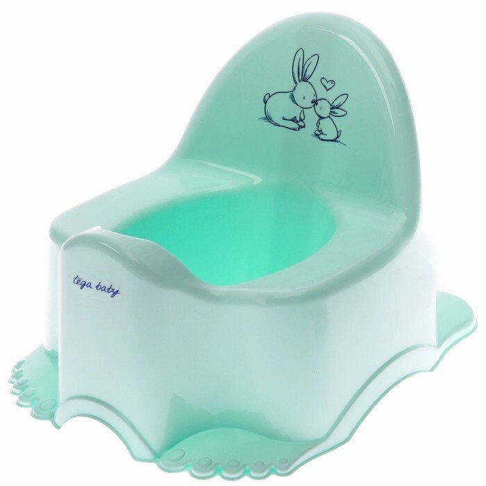 Горшок детский "Кролики", цвет нежно-бирюзовый от компании Интернет-гипермаркет «MOLL» - фото 1