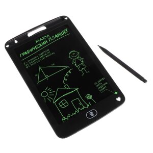 Графический планшет для рисования и заметок LCD Maxvi MGT-01, 8.5”угол 160°CR2016, черный
