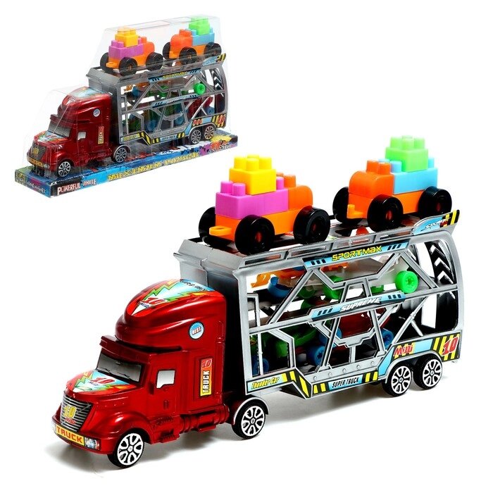 Грузовик инерционный "Автовоз", 6 машинок в комплекте, цвет МИКС от компании Интернет-гипермаркет «MOLL» - фото 1