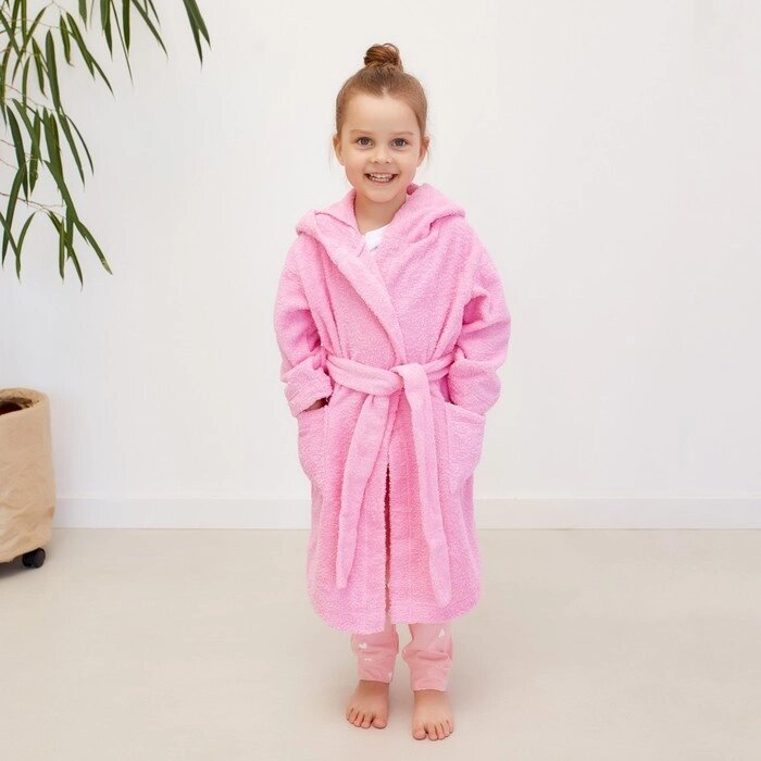 Халат махровый детский "Little princess" р-р 32 (110-116 см), светло-розовый от компании Интернет-гипермаркет «MOLL» - фото 1