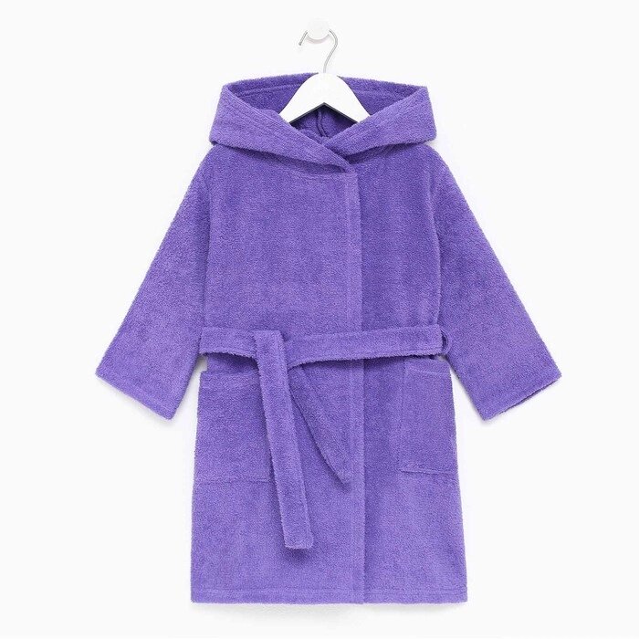 Халат махровый детский, размер 28, цвет фиолетовый, 320 г/м2, хлопок 100% с AIRO от компании Интернет-гипермаркет «MOLL» - фото 1