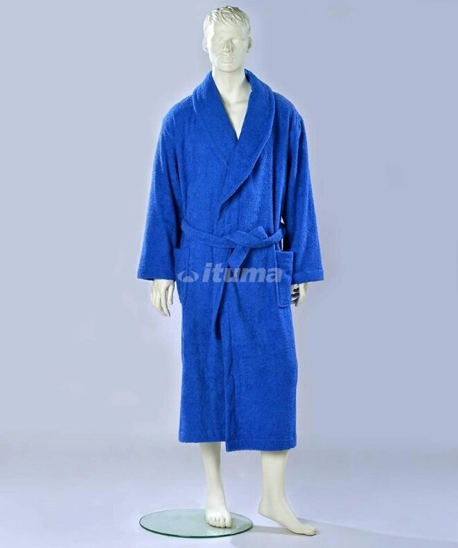 Халат мужской (темно синий) , махровый, полотно 390 г/м2, 42р от компании Интернет-гипермаркет «MOLL» - фото 1