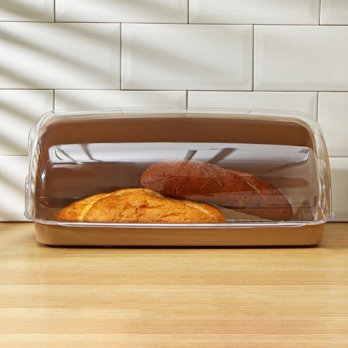 Хлебница большая, 41,52618,5 см, цвет шоколадный мокко от компании Интернет-гипермаркет «MOLL» - фото 1