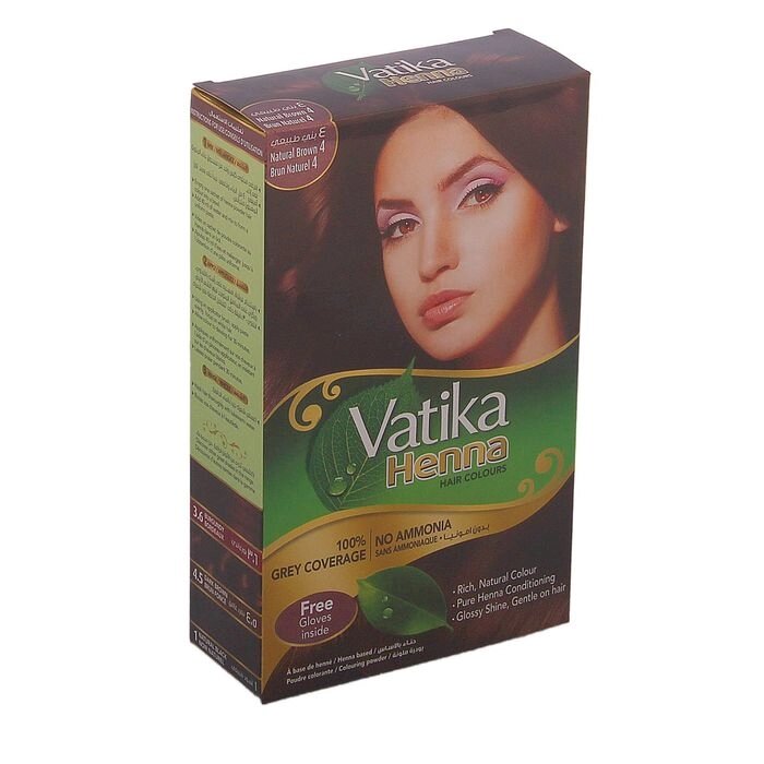 Хна для  волос VATIKA HENNA HAIR COLOURS  NATURAL BROWN (коричневая) от компании Интернет-гипермаркет «MOLL» - фото 1