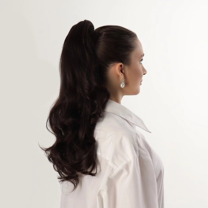 Хвост накладной, волнистый волос, на крабе, 40 см, 150 гр, цвет каштановый от компании Интернет-гипермаркет «MOLL» - фото 1
