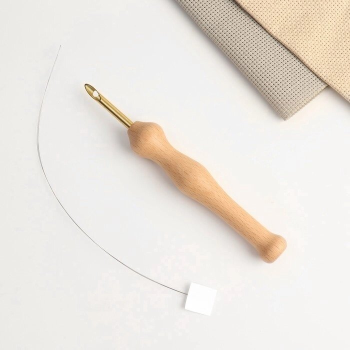 Игла для вышивания, для ковровой техники, d = 5 мм, с нитевдевателем, цвет золотой от компании Интернет-гипермаркет «MOLL» - фото 1
