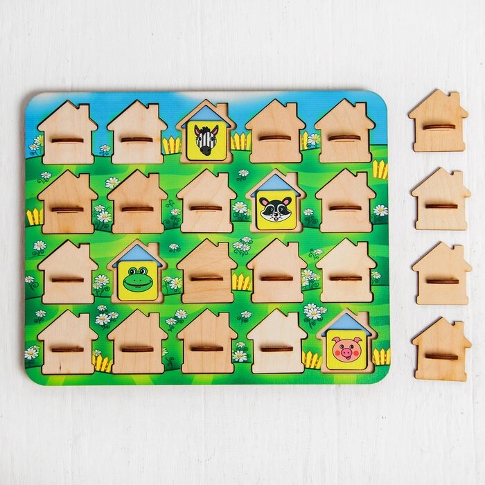 Игра для тренировки памяти "Мемо. Домики" размер окошек: 4  4,5 см от компании Интернет-гипермаркет «MOLL» - фото 1