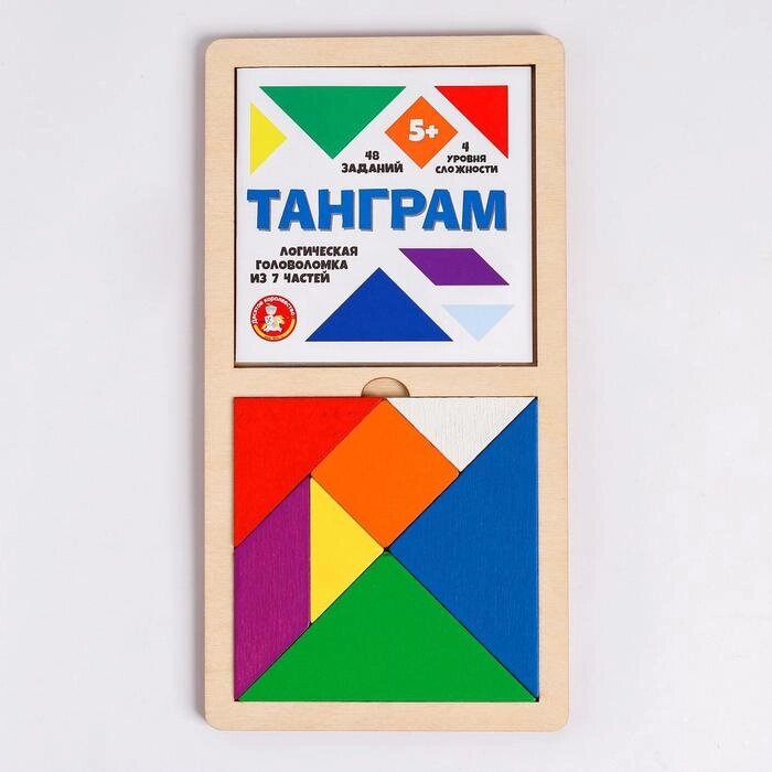 Игра головоломка деревянная "Танграм" (цв, бол) от компании Интернет-гипермаркет «MOLL» - фото 1
