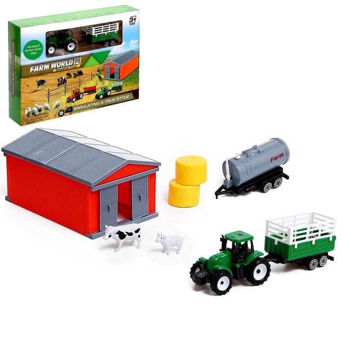Игровой набор "Ферма", трактор, сарай и животные, МИКС от компании Интернет-гипермаркет «MOLL» - фото 1