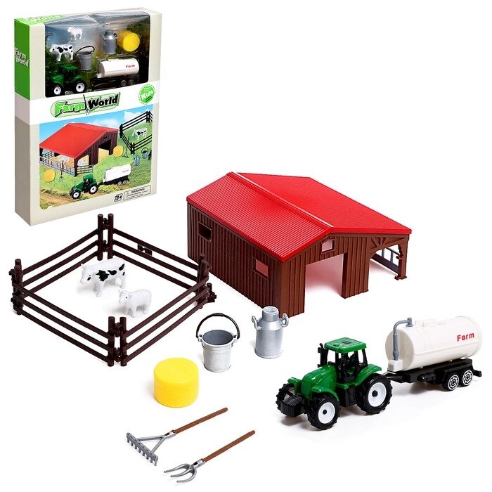 Игровой набор "Ферма", трактор, сарай и животные от компании Интернет-гипермаркет «MOLL» - фото 1
