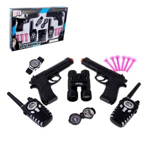 Игровой набор шпиона "Двойной агент"2 пистолета, 2 рации, часы, компас, бинокль