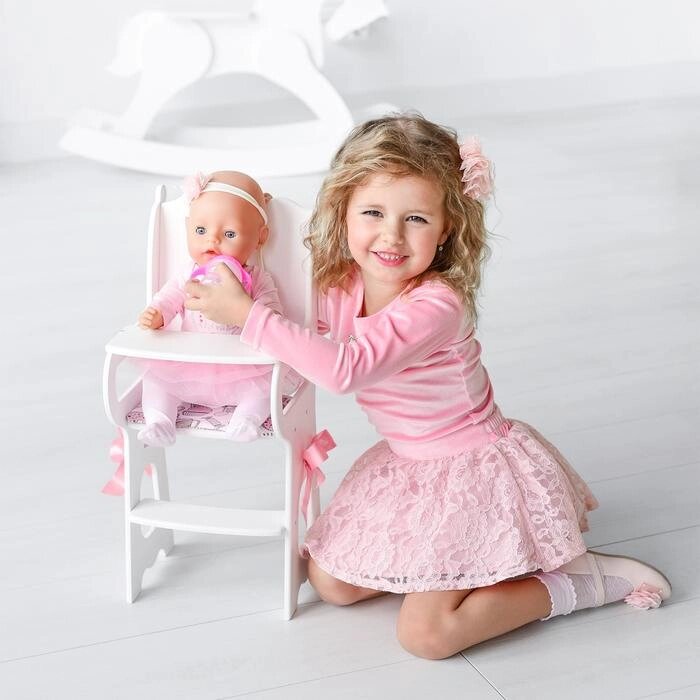 Игрушка детская: столик для кормления с мягким сидением, коллекция "Diamond princess" белый от компании Интернет-гипермаркет «MOLL» - фото 1