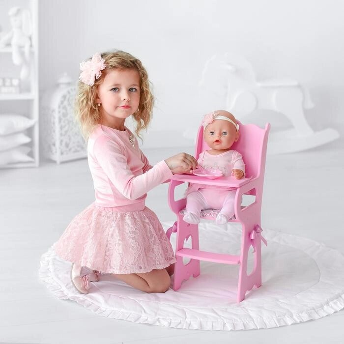 Игрушка детская: столик для кормления с мягким сидением, коллекция "Diamond princess" розовый от компании Интернет-гипермаркет «MOLL» - фото 1