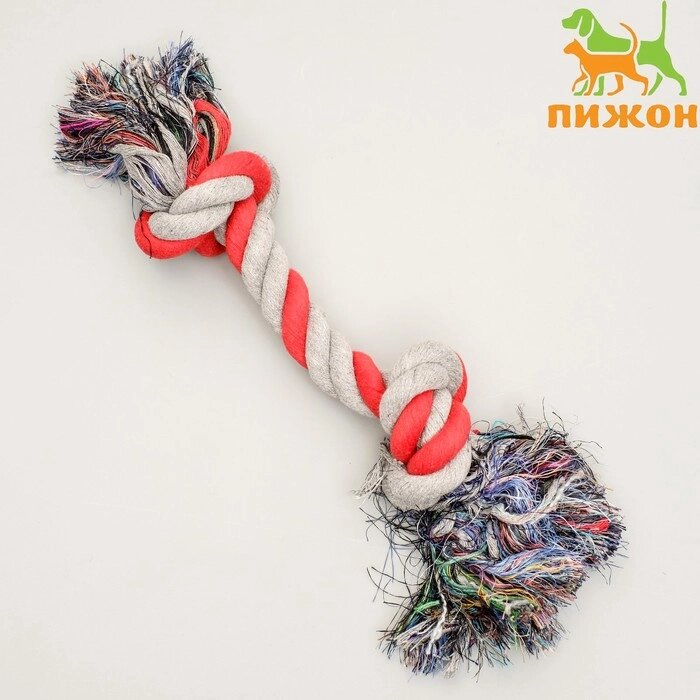 Игрушка канатная "2 узла", 200 г, до 33 см, микс цветов от компании Интернет-гипермаркет «MOLL» - фото 1