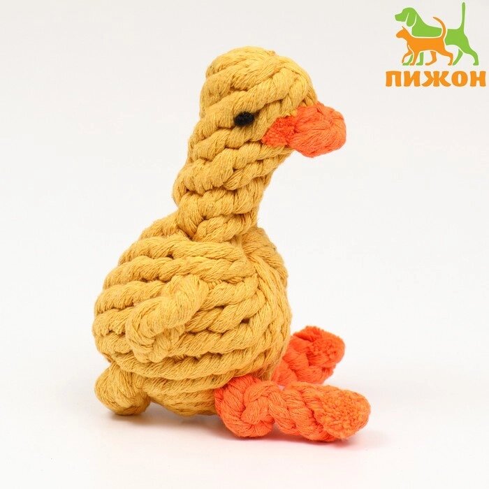 Игрушка канатная "Цыплёнок" до 110 г, 14*9 см, жёлтая от компании Интернет-гипермаркет «MOLL» - фото 1